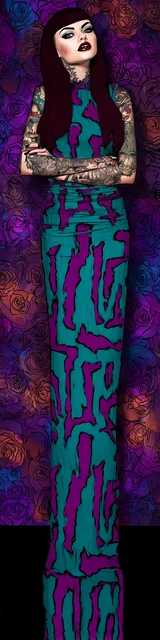 Free vampire bookmark featuring a vampire in a very long dress